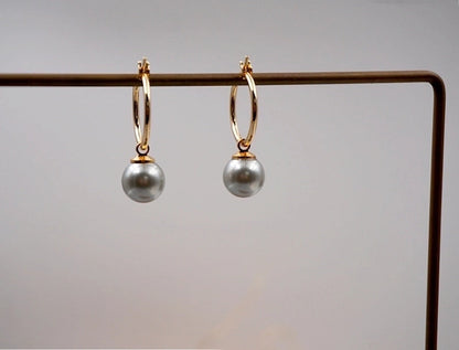 Elegant Minimalist Geometric Imitation Pearl Titanium Steel Copper Plating Earrings Necklace