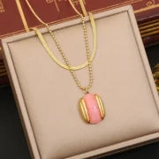Elegant Minimalist Oval 304 Stainless Steel 18K Gold Plated Earrings Necklace