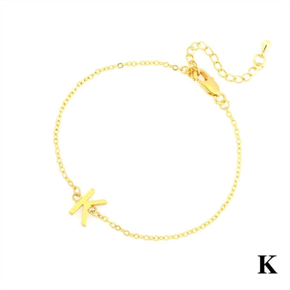 Minimalist Letter Copper Plating 18k Gold Plated Bracelets