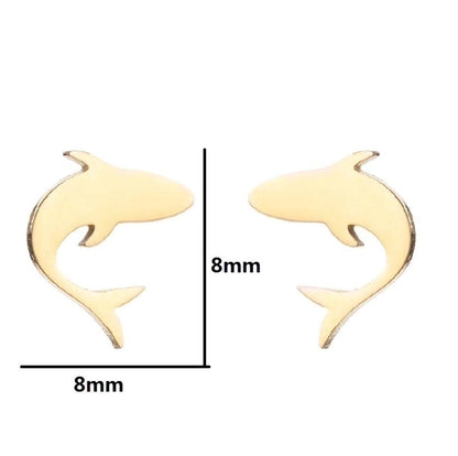 1 Pair Minimalist Animal 304 Stainless Steel 18K Gold Plated Ear Studs