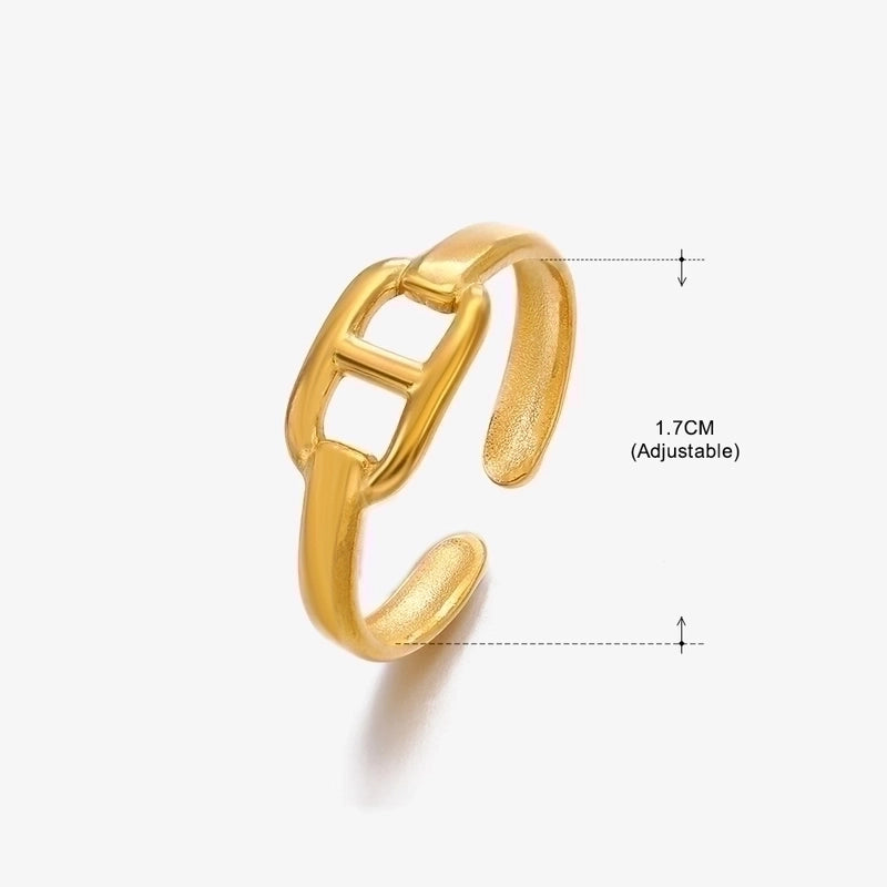 Retro Geometric Stainless Steel Plating Open Rings