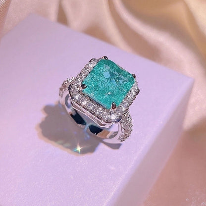 Elegant Minimalist Rectangle Titanium Steel Inlay Zircon Rings Earrings Necklace