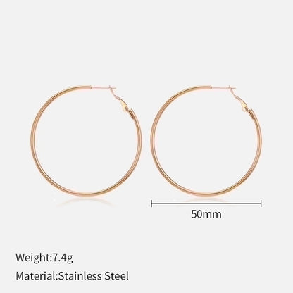 1 Pair Minimalist Solid Color Plating 304 Stainless Steel Stainless Steel Earrings