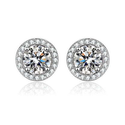 1 Pair Casual Minimalist Geometric Heart Shape Inlay Copper Zircon White Gold Plated Ear Studs