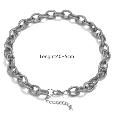 Punk Minimalist Geometric Stainless Steel Plating Bracelets Necklace
