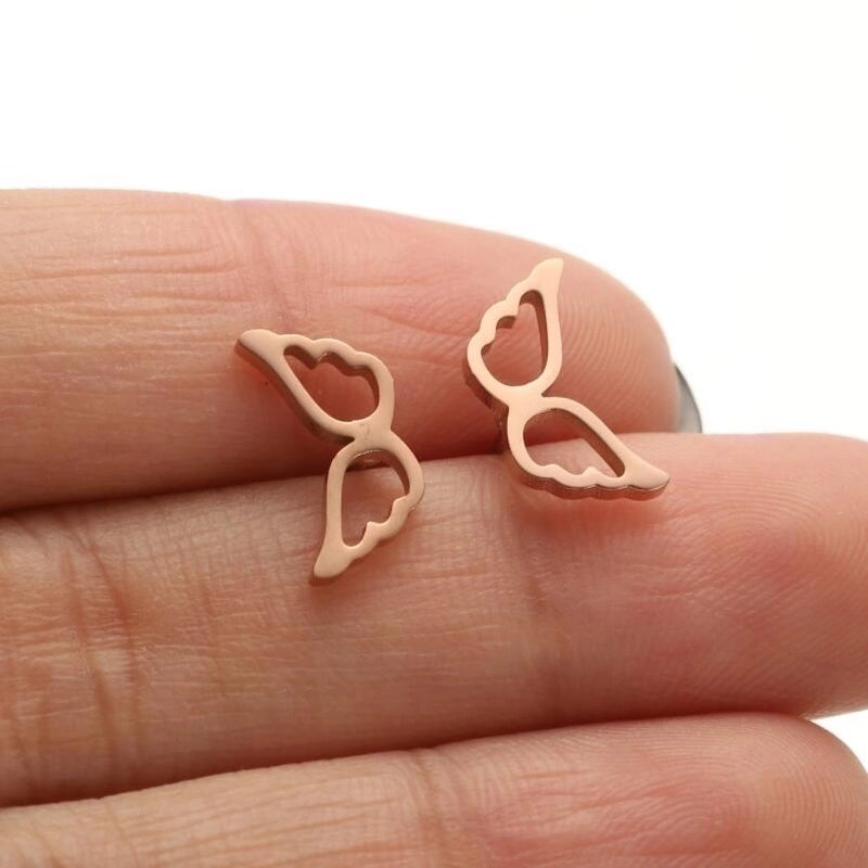 1 Pair Casual Minimalist Butterfly Umbrella Snowflake Asymmetrical Plating Hollow Out 304 Stainless Steel 18K Gold Plated Ear Studs