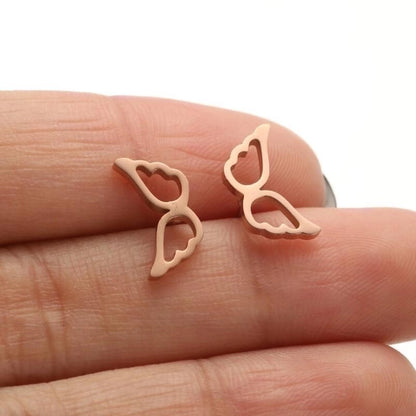 1 Pair Casual Minimalist Butterfly Umbrella Snowflake Asymmetrical Plating Hollow Out 304 Stainless Steel 18K Gold Plated Ear Studs