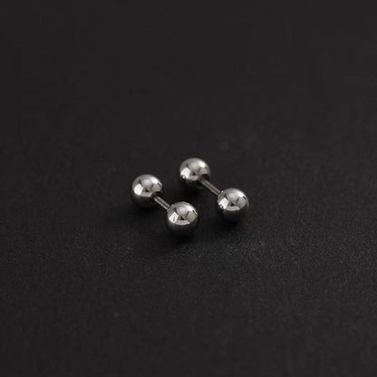 1 Pair Minimalist Round 304 Stainless Steel 18K Gold Plated Ear Studs