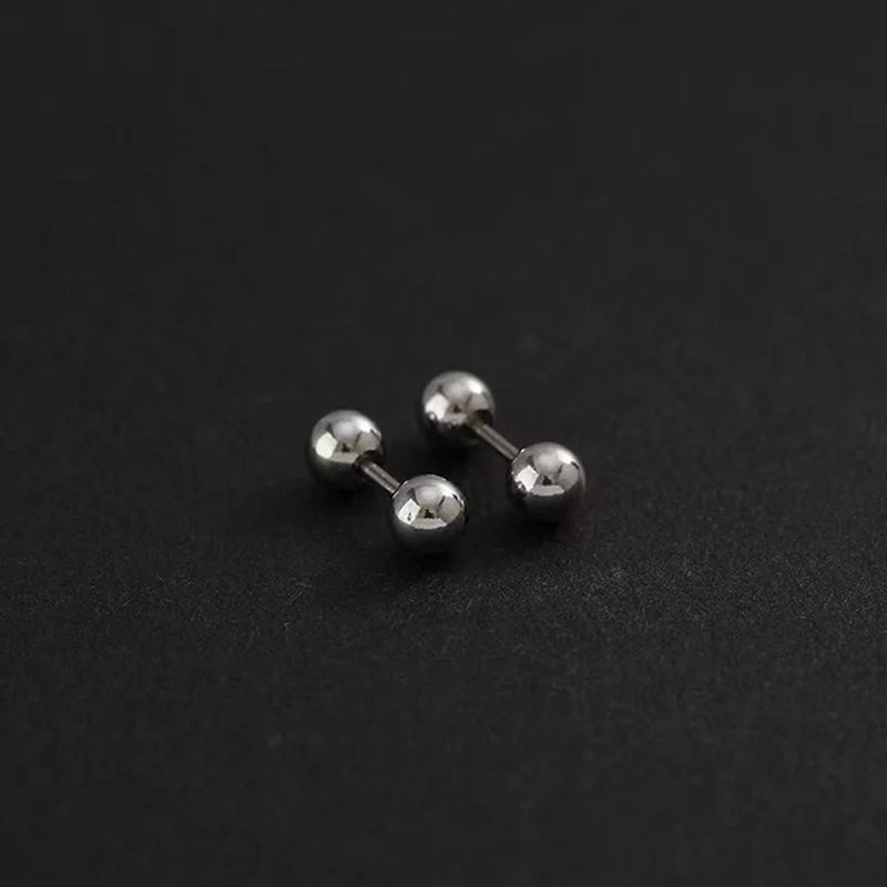 1 Pair Minimalist Round 304 Stainless Steel 18K Gold Plated Ear Studs