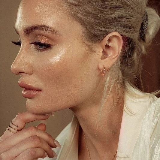 1 Pair Minimalist The Answer Plating Stainless Steel 18k Gold Plated Earrings