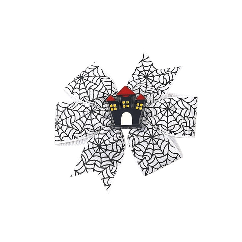 Halloween Funny Halloween Pattern Rib Ribbon Party Hairpin