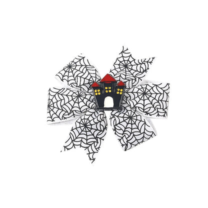 Halloween Funny Halloween Pattern Rib Ribbon Party Hairpin