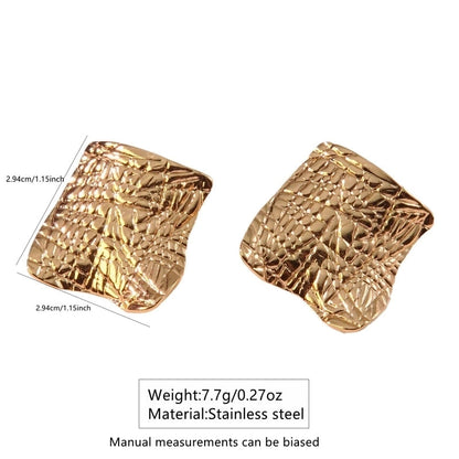 1 Pair Minimalist Classic Style Streetwear Irregular 304 Stainless Steel Imitation Gold Ear Studs