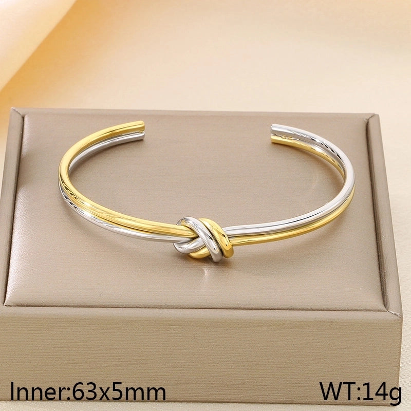 Vintage Style Geometric 304 Stainless Steel 18K Gold Plated Bangle In Bulk