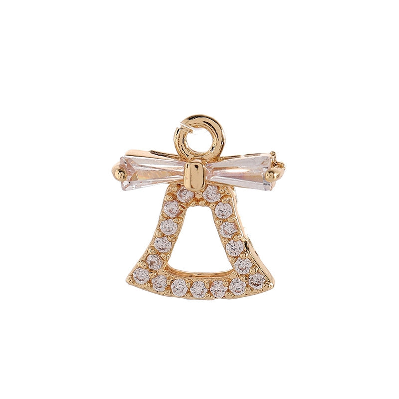 Basic Modern Style Classic Style Star Key Bell 14K Gold Plated Zircon Copper Jewelry Accessories