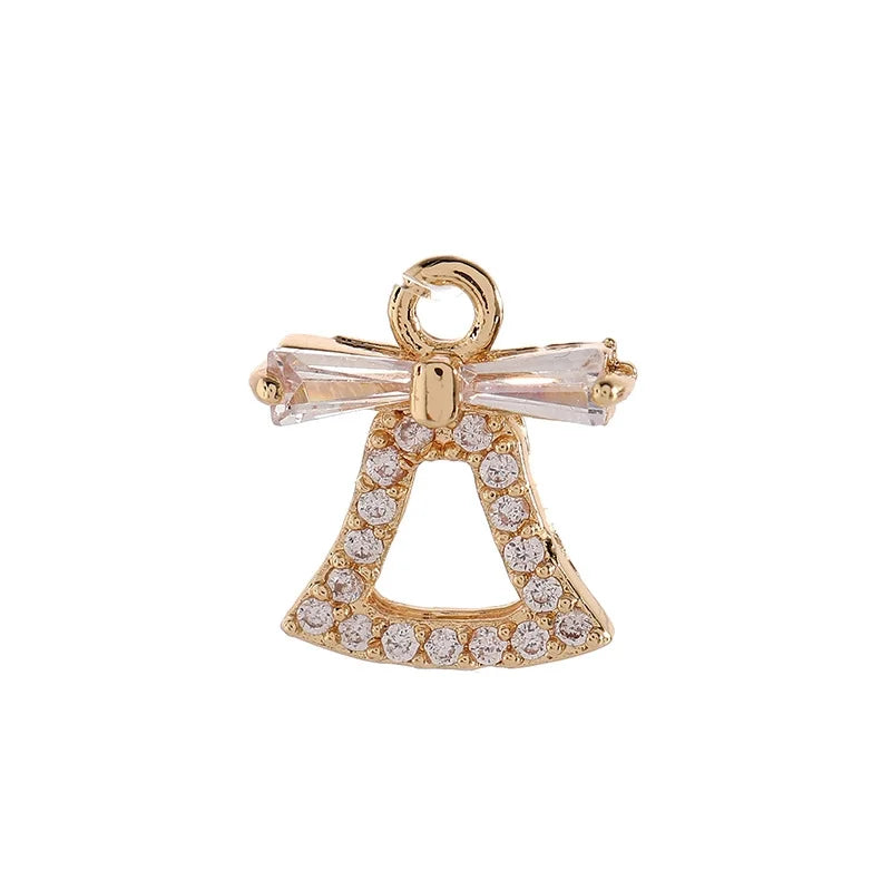 Basic Modern Style Classic Style Star Key Bell 14K Gold Plated Zircon Copper Jewelry Accessories