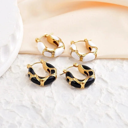 1 Pair Retro Classic Style Circle 304 Stainless Steel 18K Gold Plated Earrings