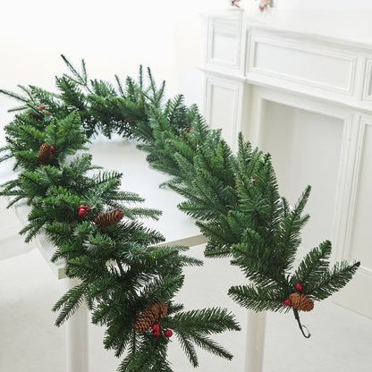 Christmas Decorative Dense Flocked Snowflake Vine Hotel Mall Window Display Doorway Stair Handrail Arrangement