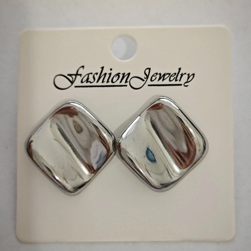 1 Pair Retro Solid Color Irregular Plating 304 Stainless Steel Stainless Steel Earrings
