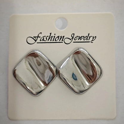 1 Pair Retro Solid Color Irregular Plating 304 Stainless Steel Stainless Steel Earrings
