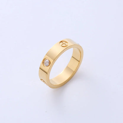 Exotic Women Metal Diamond Fruit Titanium Steel Gold Plating Rings