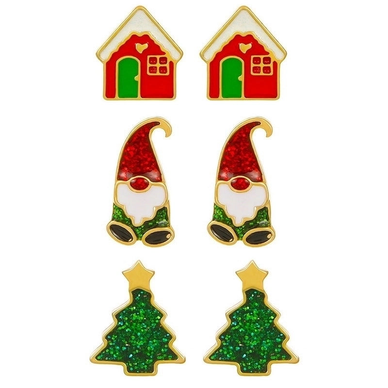 1 Set Minimalist Christmas Tree Santa Claus Christmas Socks Plating Alloy Drop Earrings Ear Studs