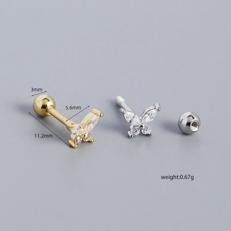 Minimalist Geometric Plating Gem Earrings Ear Studs