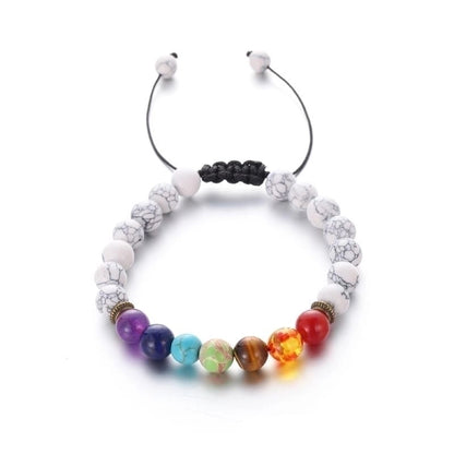 Minimalist Round Alloy Natural Stone Polyester Woven Chain Bracelets In Bulk