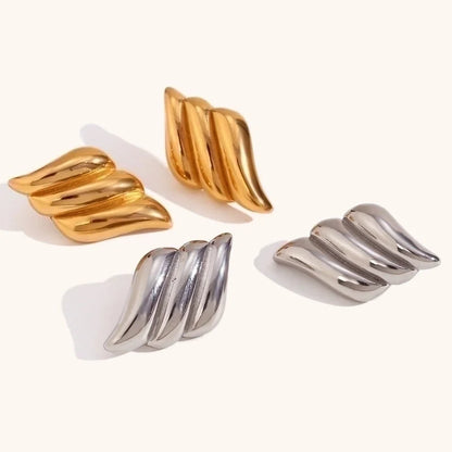 1 Pair Shiny Geometric Plating 304 Stainless Steel 18K Gold Plated Stainless Steel Earrings