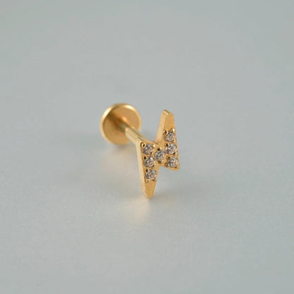 1 Piece Lip Rings Casual Vacation Tropical Cross G23 Titanium Alloy Plating Zircon 18K Gold Plated Lip Rings Ear Cartilage Rings & Studs