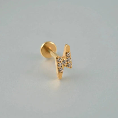 1 Piece Lip Rings Casual Vacation Tropical Cross G23 Titanium Alloy Plating Zircon 18K Gold Plated Lip Rings Ear Cartilage Rings & Studs