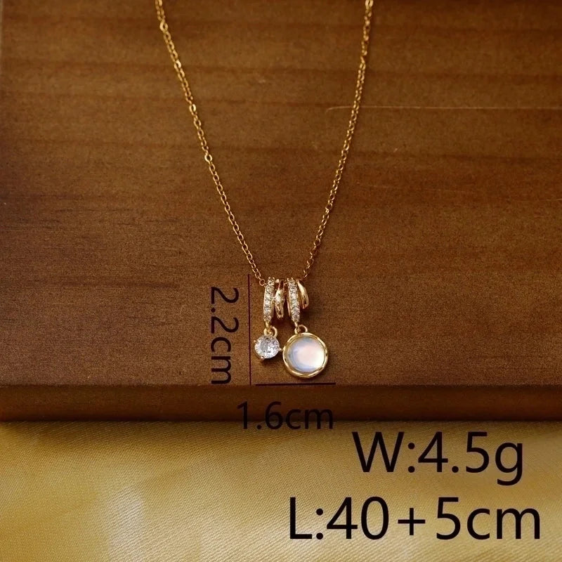 Sweet Commute Sunflower Heart Shape 304 Stainless Steel Zircon 16K Gold Plated 18K Gold Plated Stainless Steel Necklaces