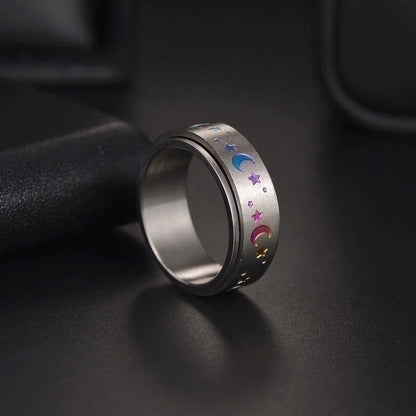 Jewelry Fashion Star Moon 304 Stainless Steel Rings