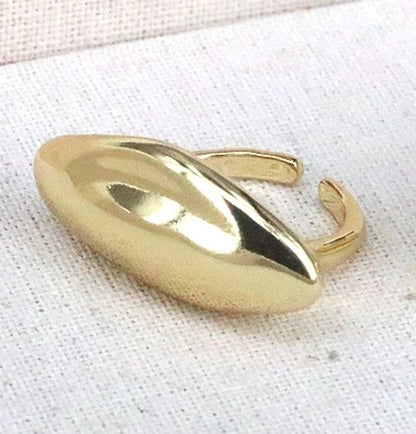 Vintage Style Minimalist Water Droplets Heart Shape Copper Gold Plated Open Rings In Bulk