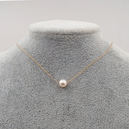 Minimalist Round Pearl Titanium Steel Necklace
