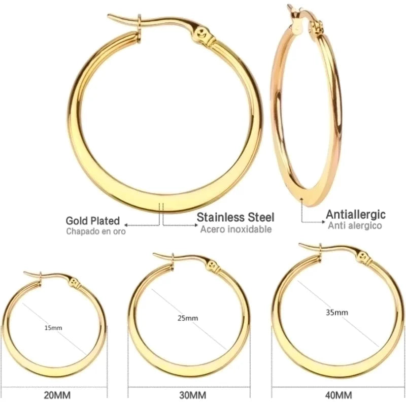 Minimalist Heart Shape Stainless Steel Plating Earrings 1 Pair
