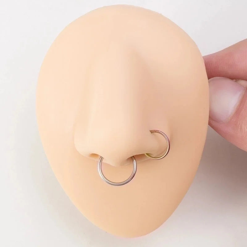 Minimalist Round Stainless Steel Plating Nose Ring