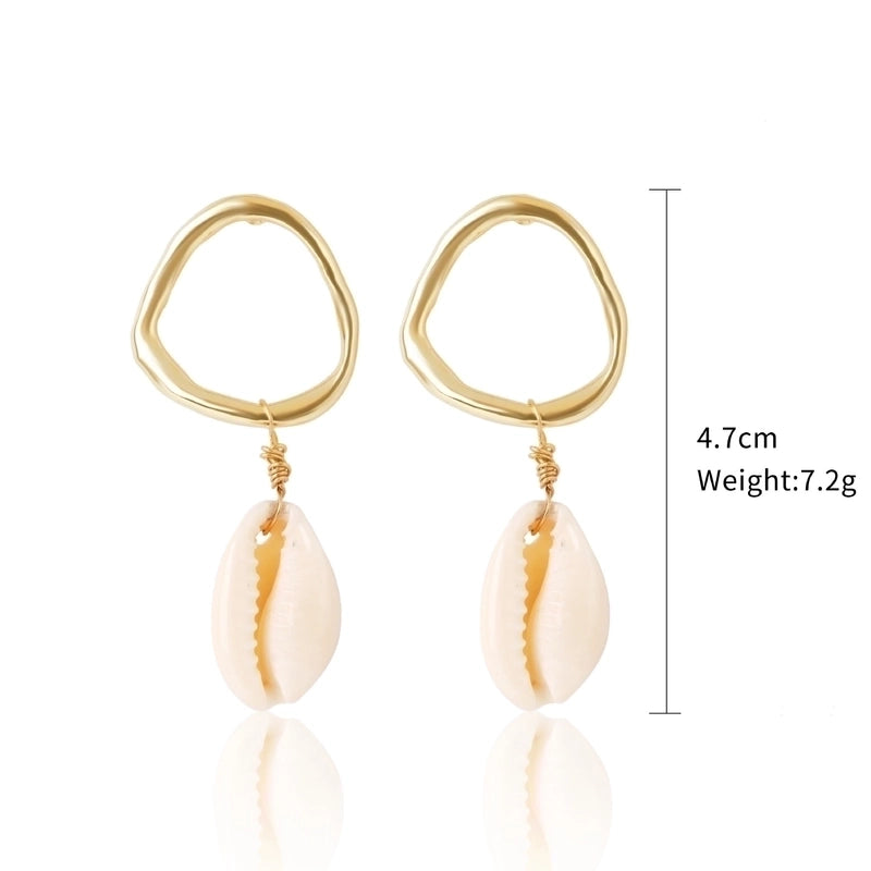 Fashion Shell Shell Inlaid Shell Artificial Pearls Women\'s Earrings 1 Pair