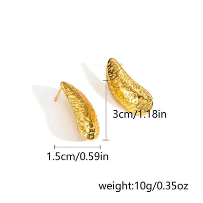 1 Pair Classic Style Geometric Oval Heart Shape Plating 304 Stainless Steel Ear Studs