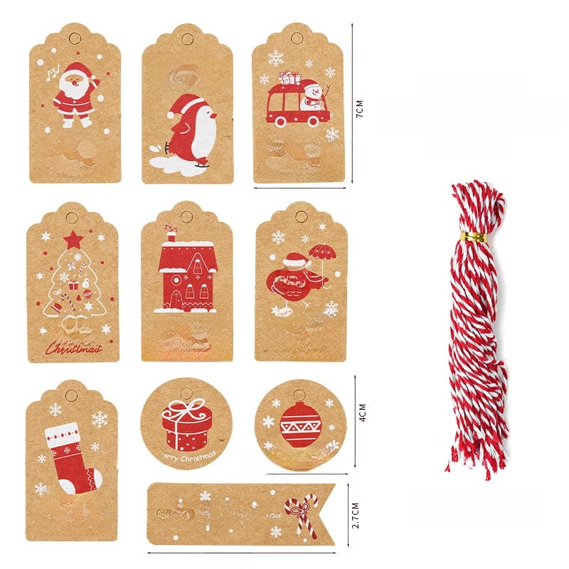 Christmas Fashion Christmas Tree Santa Claus Snowman Kraft Paper Party Hanging Ornaments