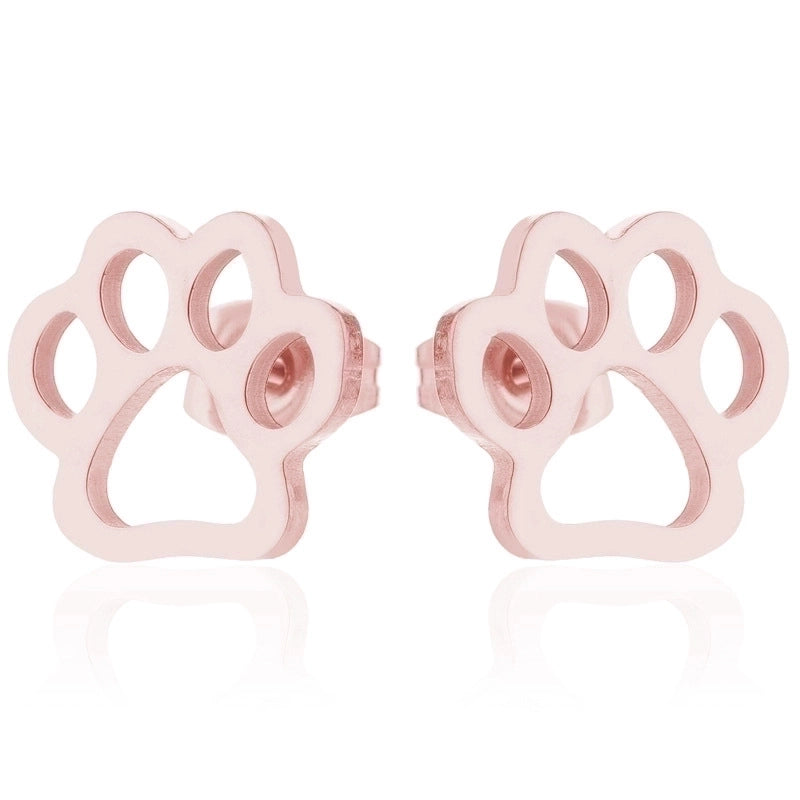 Minimalist Dog Cat Plating 304 Stainless Steel Stainless Steel Earrings