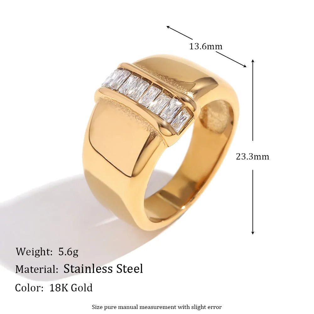 Fashion Creative Circle Geometric Stainless Steel Electroplating Rings