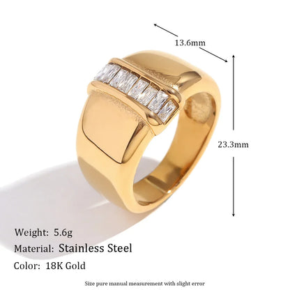 Fashion Creative Circle Geometric Stainless Steel Electroplating Rings