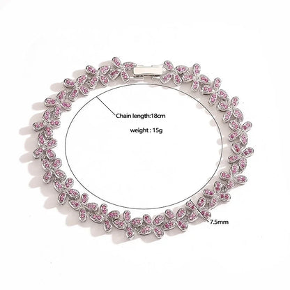 Copper 18K Gold Plated Plating Inlay Butterfly Zircon Bracelets Necklace