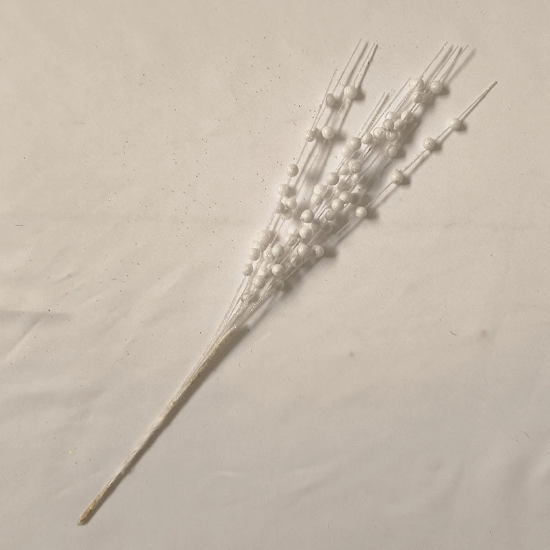 Christmas Decorations 43cm 12 Fork Gold Powder Ball Christmas Tree Garland Rattan Sequins Simulation Berry Branches Bundle