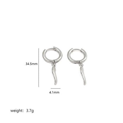 Stainless Steel 18K Gold Plated Minimalist Plating Chili Drop Earrings