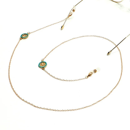 Fashionable Simple Turquoise Life Tree Golden Color-protection Chain Glasses Rope Anti-lost Metal Glasses Chain