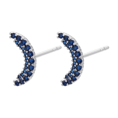 Cute Geometric Moon Flower Copper Artificial Gemstones Copper Earrings