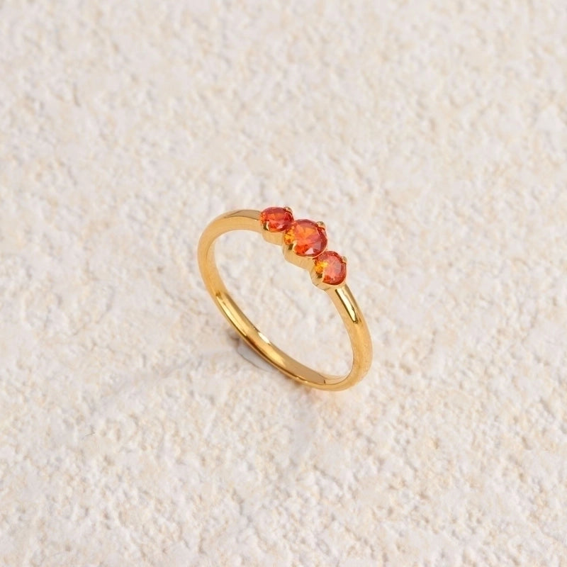 Retro Water Droplets Titanium Steel Inlay Artificial Diamond Rings