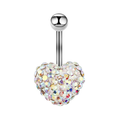1 Piece Belly Rings Sexy Cool Style Heart Shape 316L Stainless Steel Alloy Plating Rhinestones